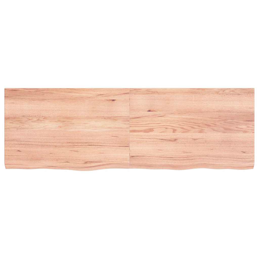 Ράφι Τοίχου Ανοιχτό Καφέ 120x40x(2-4)εκ. Επεξ. Μασίφ Ξύλο Δρυός