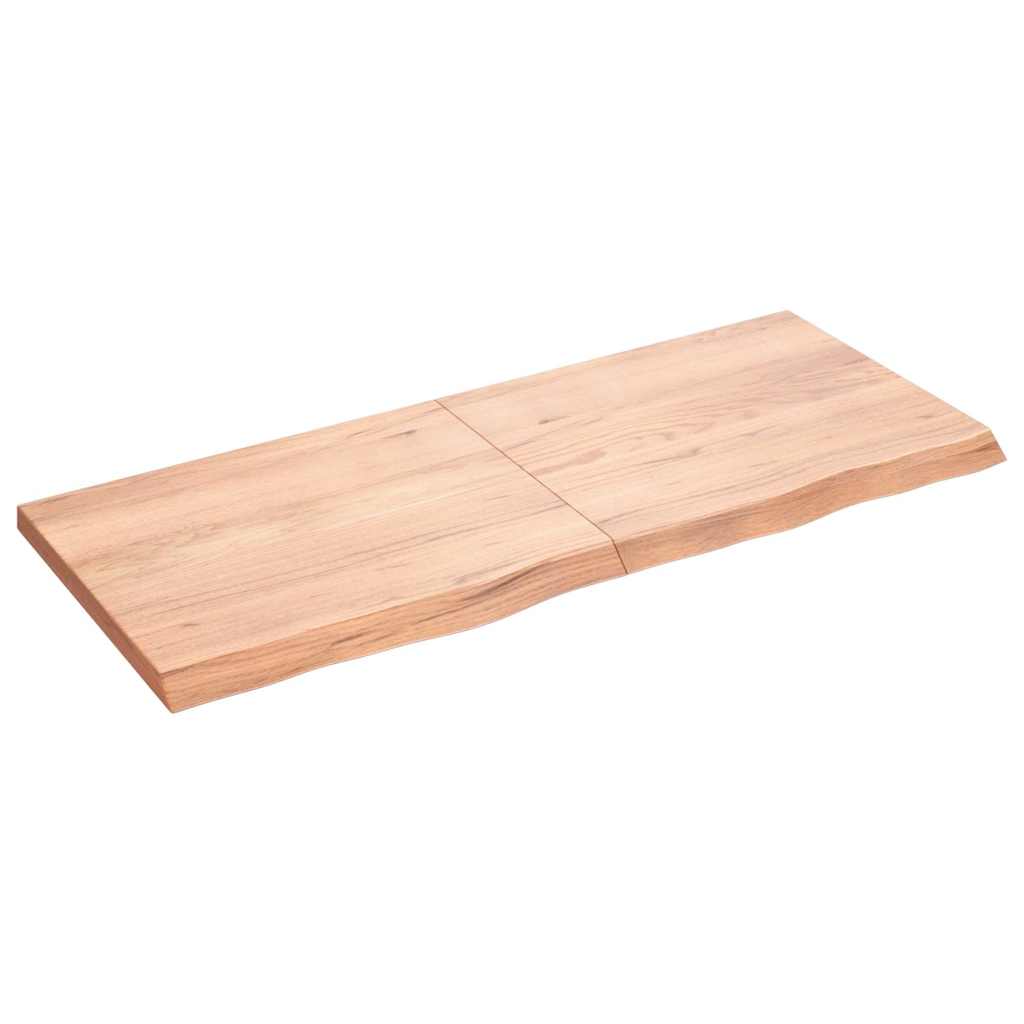 Ράφι Τοίχου Ανοιχτό Καφέ 120x50x(2-4)εκ. Επεξ. Μασίφ Ξύλο Δρυός - Pakobazaar