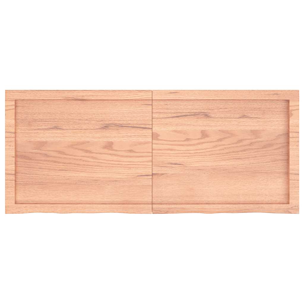 Ράφι Τοίχου Ανοιχτό Καφέ 120x50x(2-4)εκ. Επεξ. Μασίφ Ξύλο Δρυός - Pakobazaar