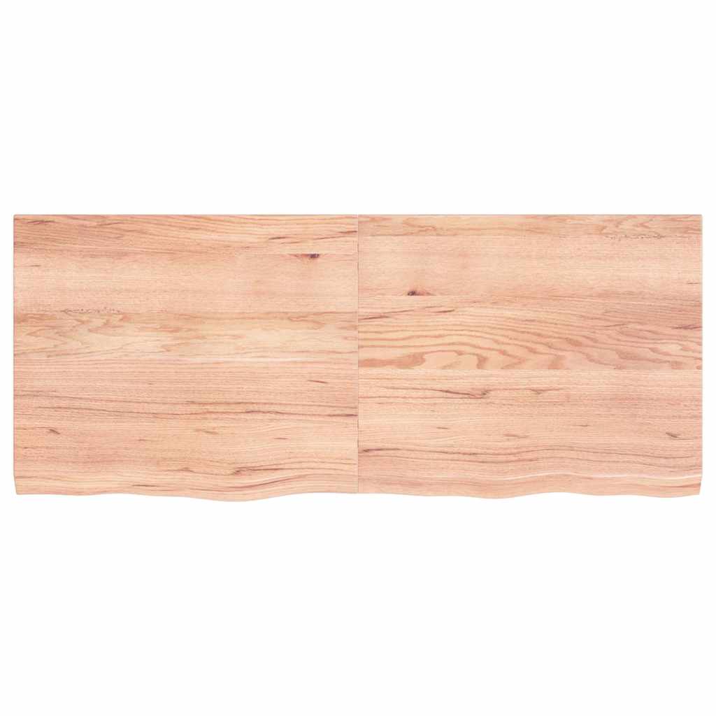 Ράφι Τοίχου Ανοιχτό Καφέ 120x50x(2-4)εκ. Επεξ. Μασίφ Ξύλο Δρυός - Pakobazaar