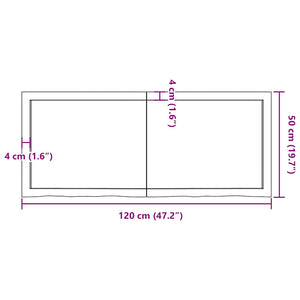 Ράφι Τοίχου Ανοιχτό Καφέ 120x50x(2-4)εκ. Επεξ. Μασίφ Ξύλο Δρυός - Pakobazaar