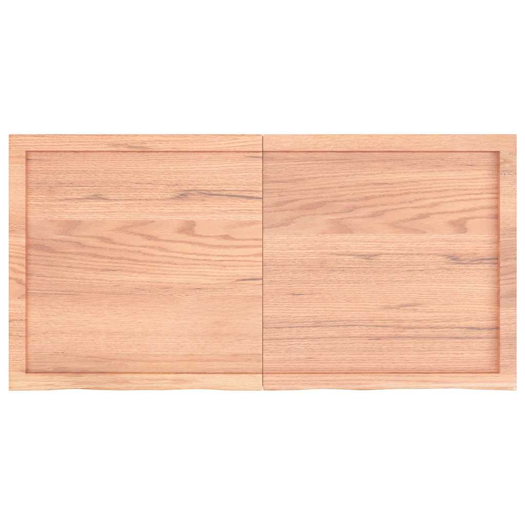 Ράφι Τοίχου Ανοιχτό Καφέ 120x60x(2-4)εκ. Επεξ. Μασίφ Ξύλο Δρυός