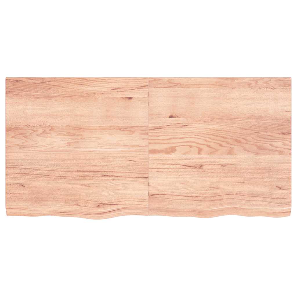Ράφι Τοίχου Ανοιχτό Καφέ 120x60x(2-4)εκ. Επεξ. Μασίφ Ξύλο Δρυός