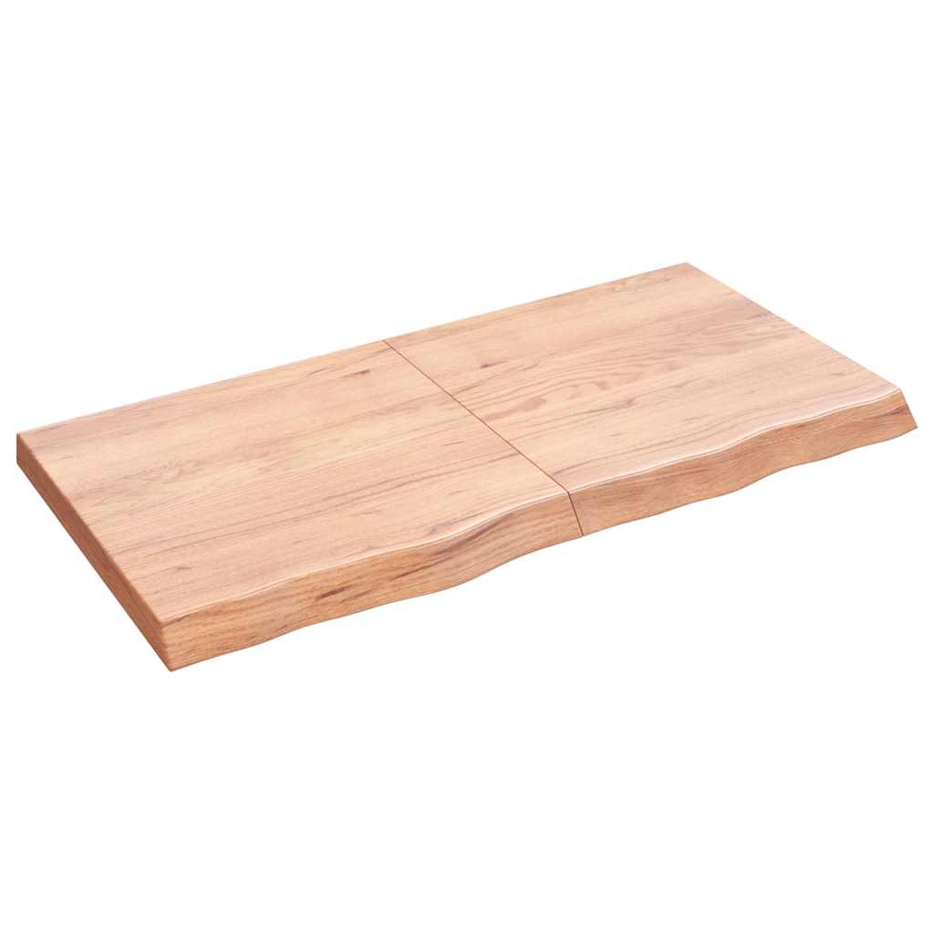 Ράφι Τοίχου Ανοιχτό Καφέ 120x60x(2-6)εκ. Επεξ. Μασίφ Ξύλο Δρυός - Pakobazaar