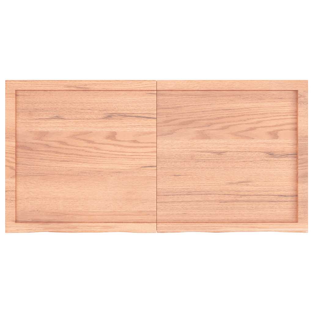 Ράφι Τοίχου Ανοιχτό Καφέ 120x60x(2-6)εκ. Επεξ. Μασίφ Ξύλο Δρυός - Pakobazaar