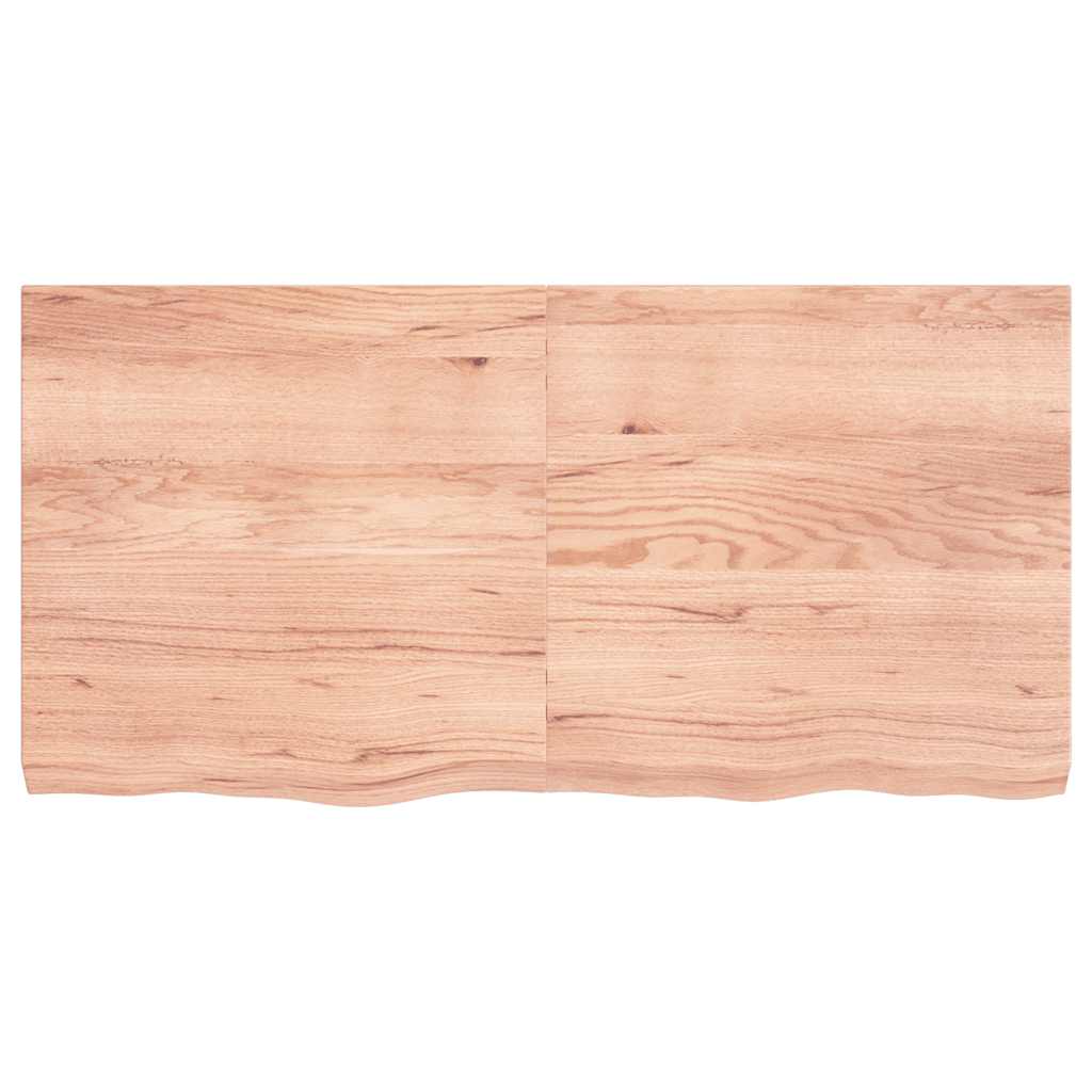 Ράφι Τοίχου Ανοιχτό Καφέ 120x60x(2-6)εκ. Επεξ. Μασίφ Ξύλο Δρυός - Pakobazaar