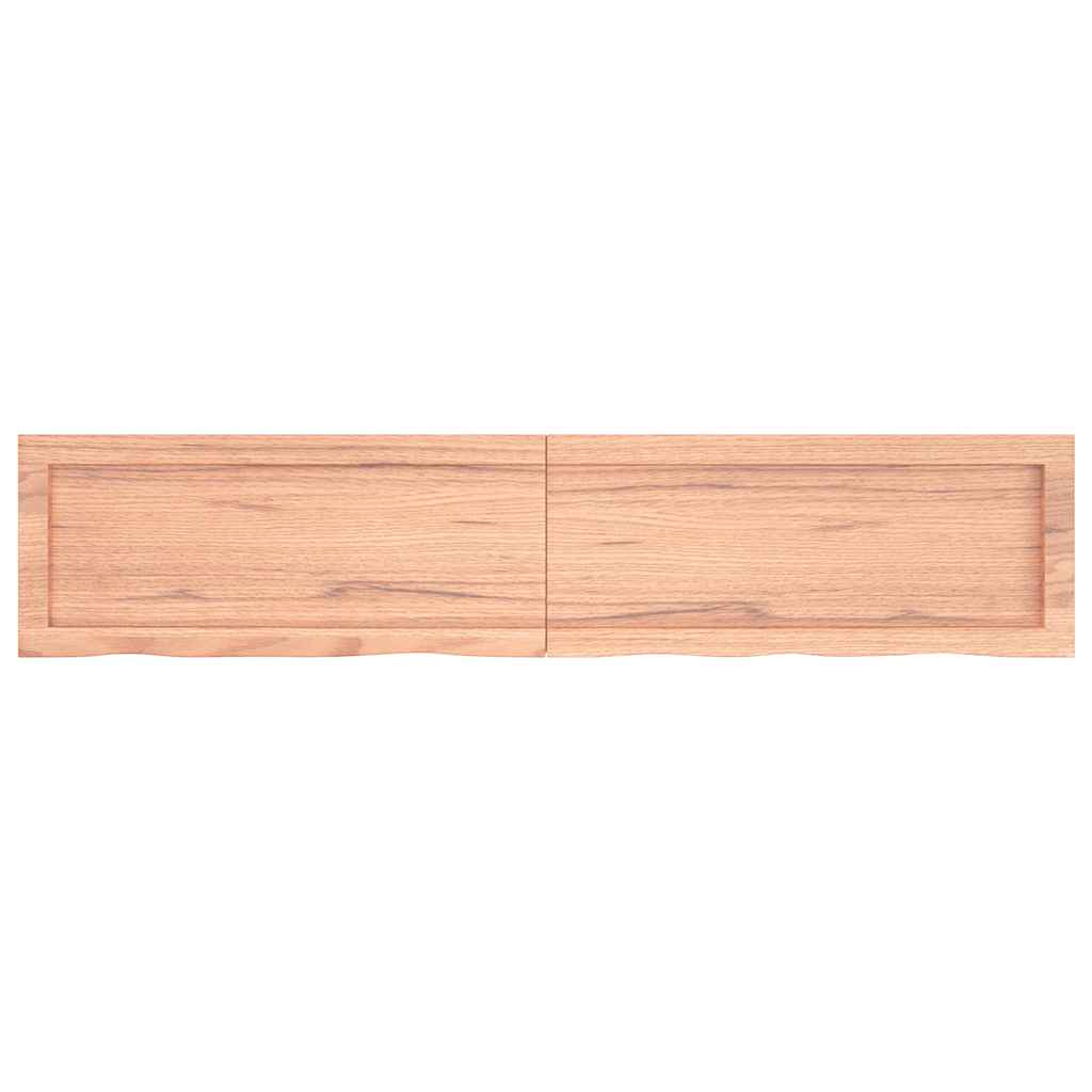 Ράφι Τοίχου Ανοιχτό Καφέ 140x30x(2-6)εκ. Επεξ. Μασίφ Ξύλο Δρυός