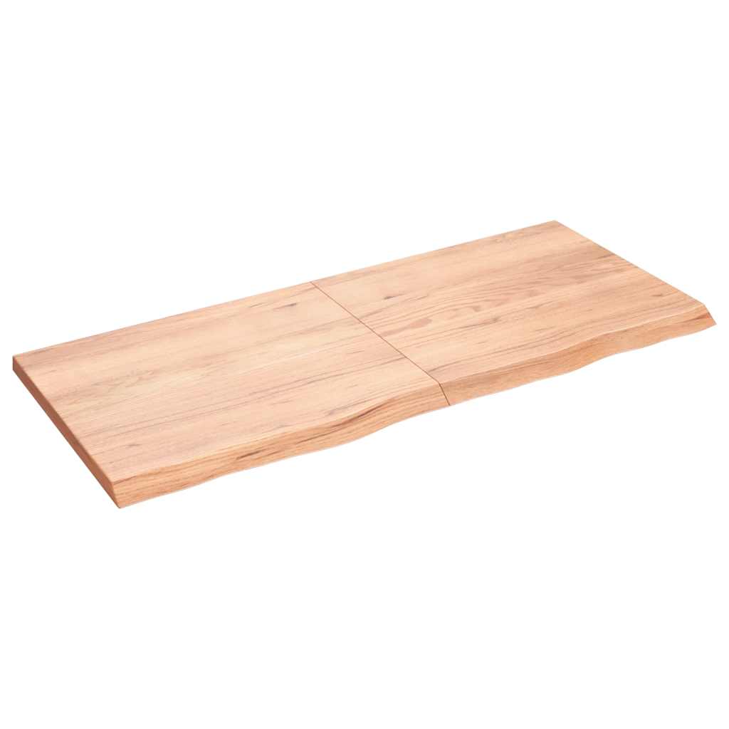Ράφι Τοίχου Ανοιχτό Καφέ 140x60x(2-4)εκ. Επεξ. Μασίφ Ξύλο Δρυός