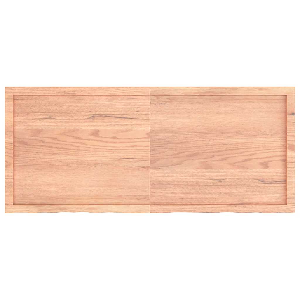 Ράφι Τοίχου Ανοιχτό Καφέ 140x60x(2-4)εκ. Επεξ. Μασίφ Ξύλο Δρυός