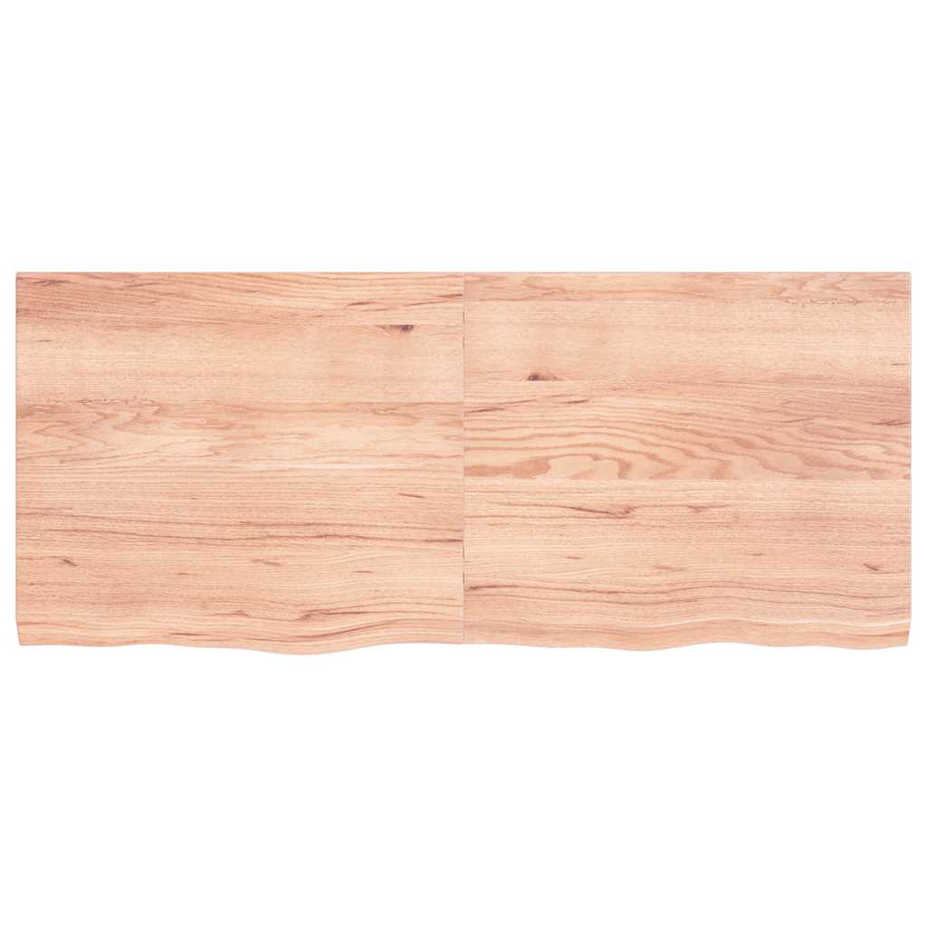 Ράφι Τοίχου Ανοιχτό Καφέ 140x60x(2-4)εκ. Επεξ. Μασίφ Ξύλο Δρυός
