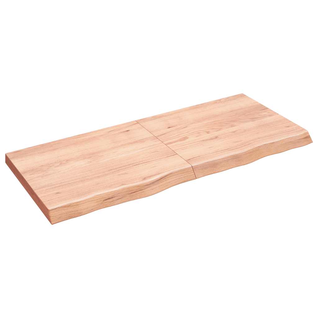 Ράφι Τοίχου Ανοιχτό Καφέ 140x60x(2-6)εκ. Επεξ. Μασίφ Ξύλο Δρυός