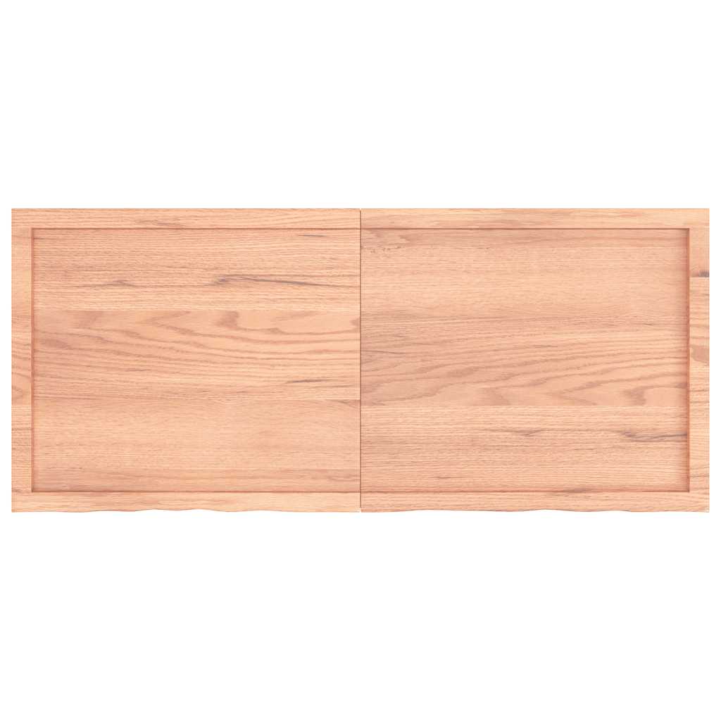Ράφι Τοίχου Ανοιχτό Καφέ 140x60x(2-6)εκ. Επεξ. Μασίφ Ξύλο Δρυός