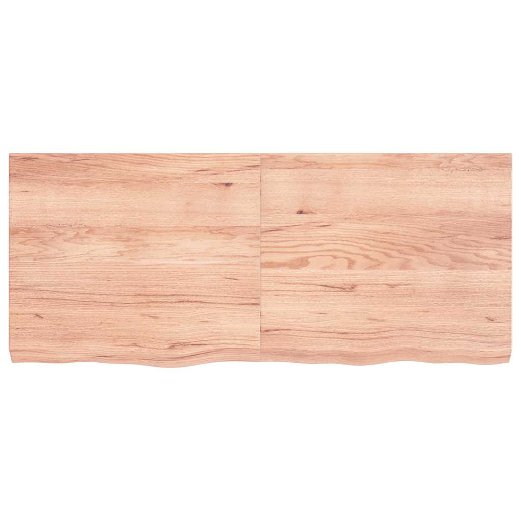 Ράφι Τοίχου Ανοιχτό Καφέ 140x60x(2-6)εκ. Επεξ. Μασίφ Ξύλο Δρυός