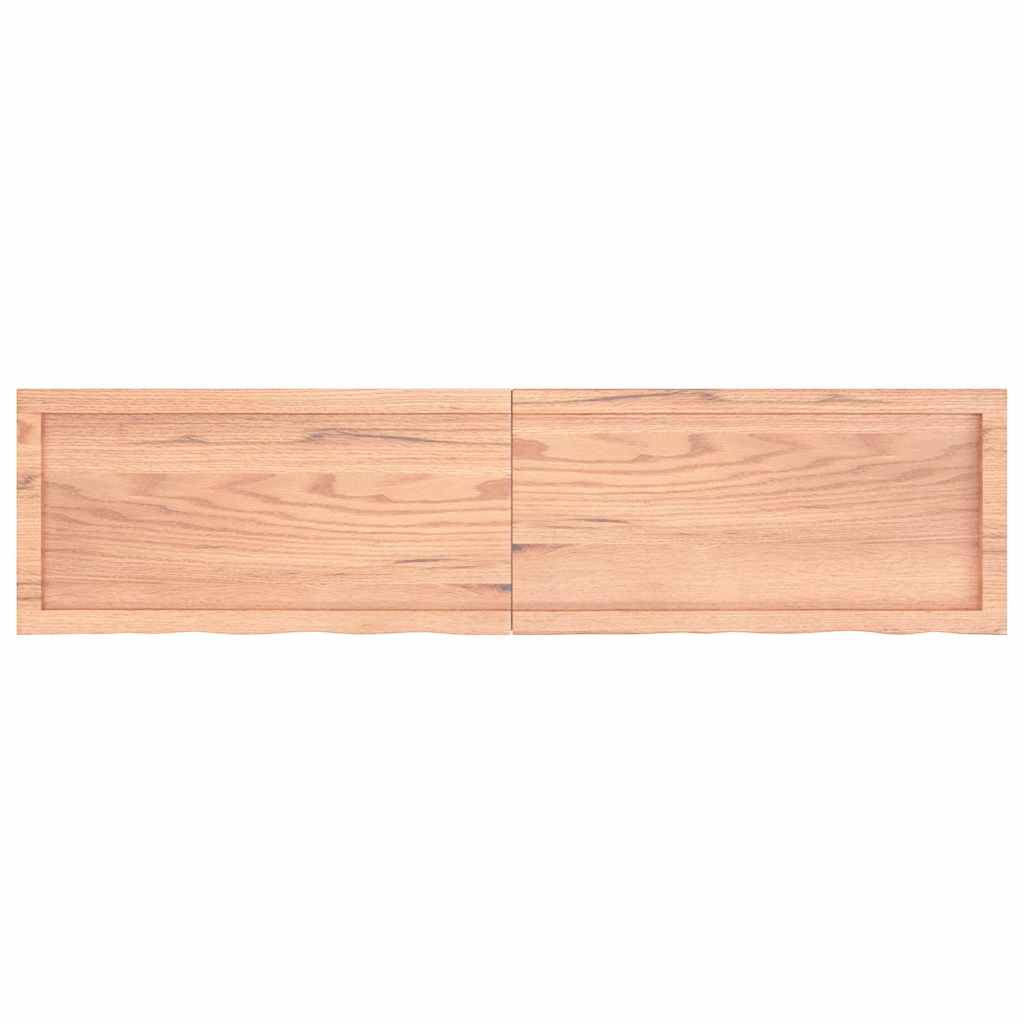 Ράφι Τοίχου Ανοιχτό Καφέ 160x40x(2-4)εκ. Επεξ. Μασίφ Ξύλο Δρυός