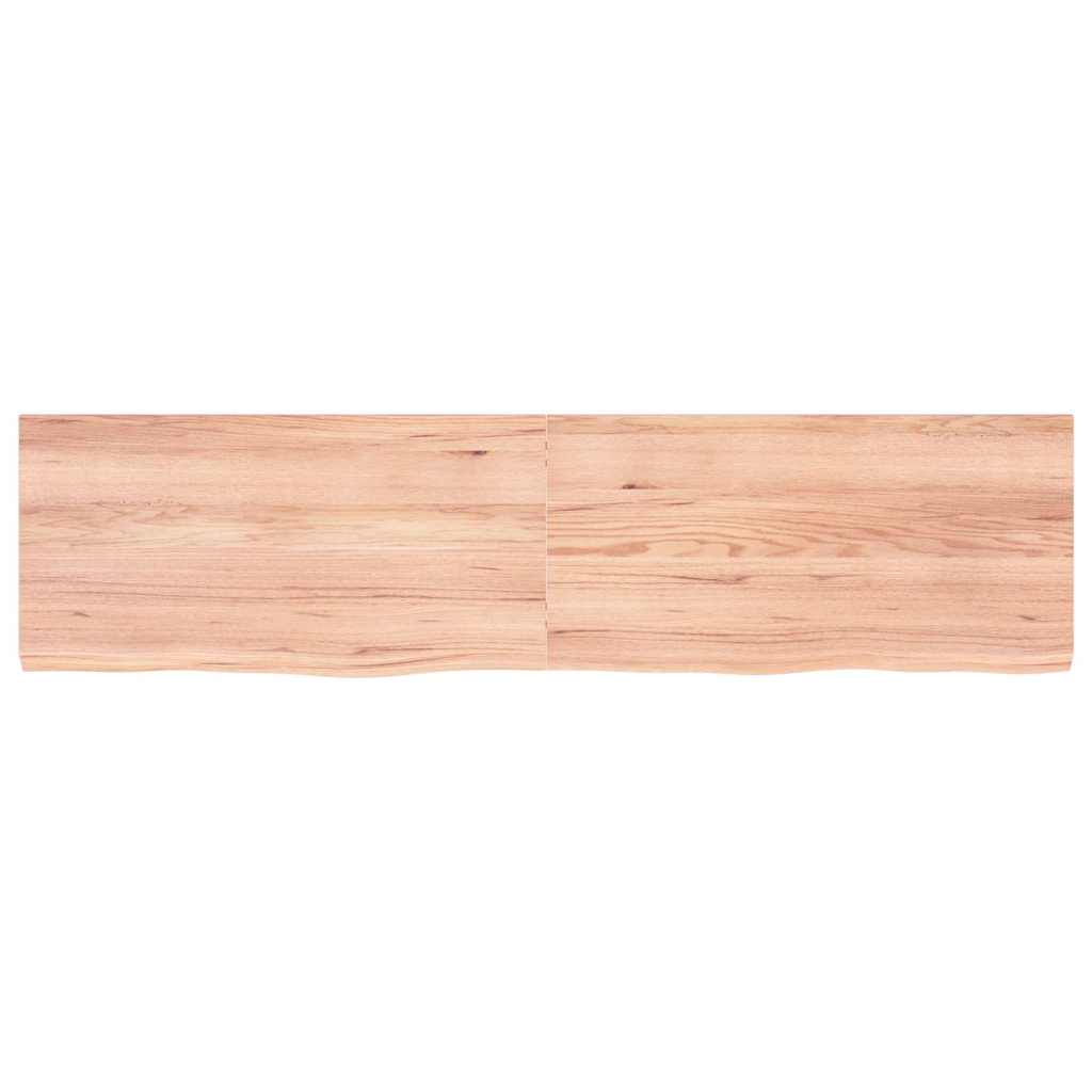 Ράφι Τοίχου Ανοιχτό Καφέ 160x40x(2-4)εκ. Επεξ. Μασίφ Ξύλο Δρυός