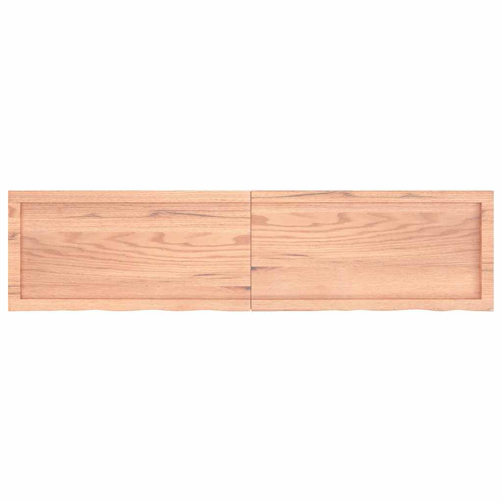 Ράφι Τοίχου Ανοιχτό Καφέ 160x40x(2-6)εκ. Επεξ. Μασίφ Ξύλο Δρυός