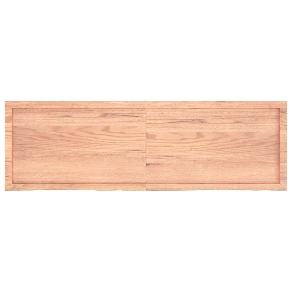 Ράφι Τοίχου Ανοιχτό Καφέ 160x50x(2-4)εκ. Επεξ. Μασίφ Ξύλο Δρυός
