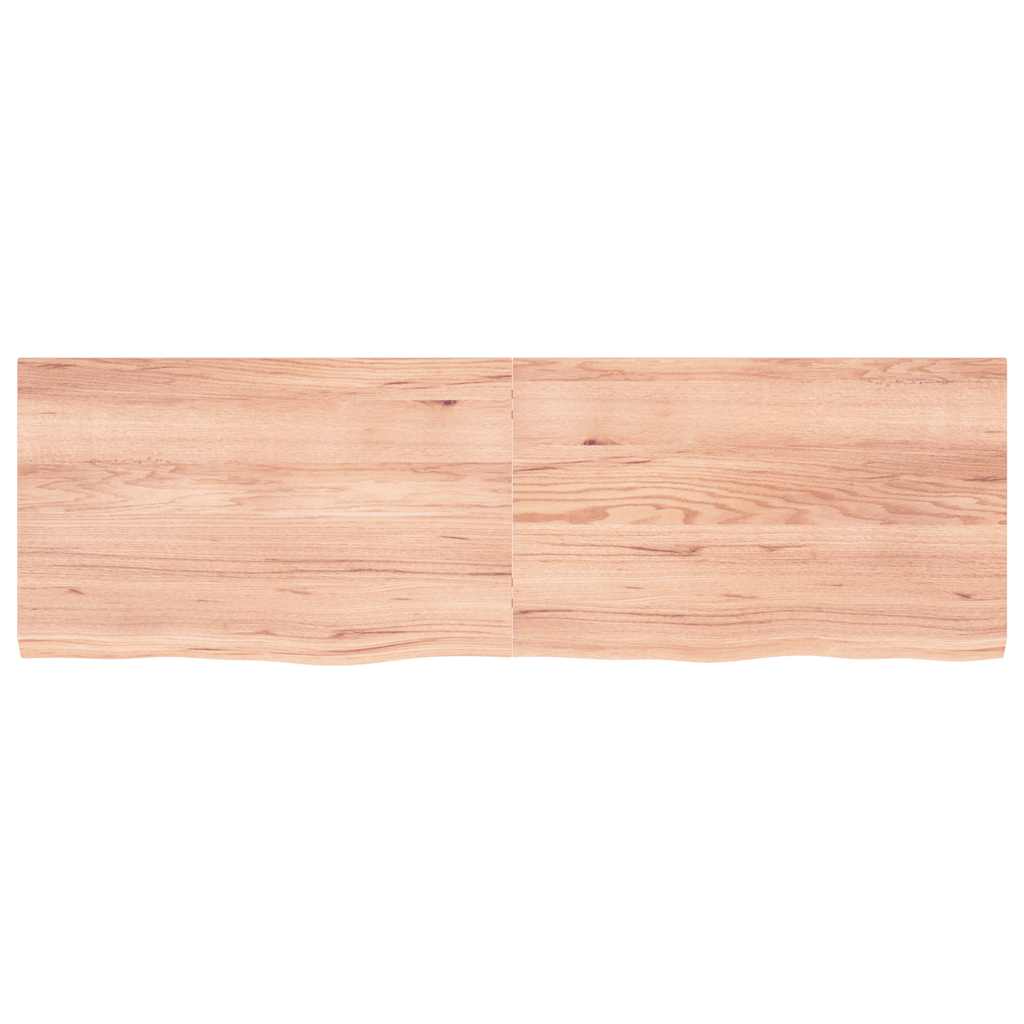 Ράφι Τοίχου Ανοιχτό Καφέ 160x50x(2-4)εκ. Επεξ. Μασίφ Ξύλο Δρυός