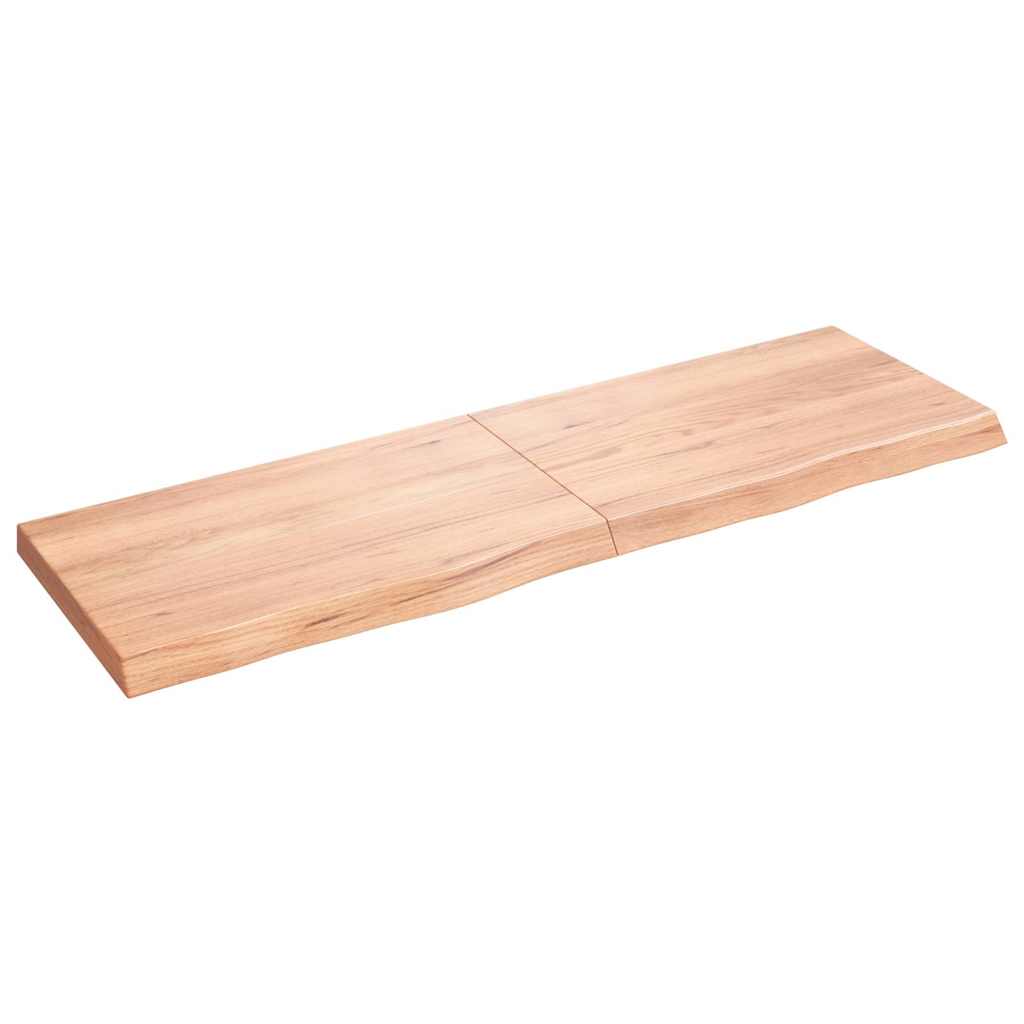 Ράφι Τοίχου Ανοιχτό Καφέ 160x50x(2-6)εκ. Επεξ. Μασίφ Ξύλο Δρυός