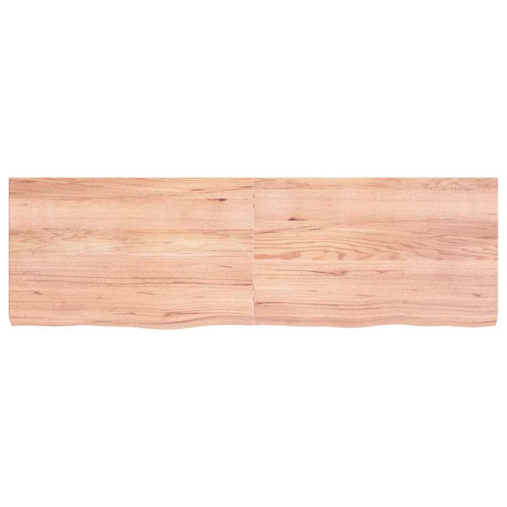 Ράφι Τοίχου Ανοιχτό Καφέ 160x50x(2-6)εκ. Επεξ. Μασίφ Ξύλο Δρυός