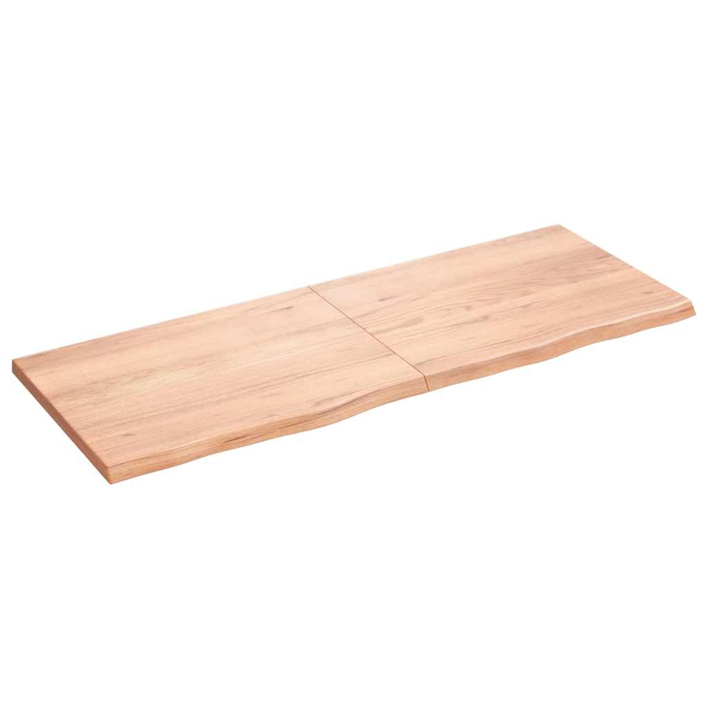 Ράφι Τοίχου Ανοιχτό Καφέ 160x60x(2-4)εκ. Επεξ. Μασίφ Ξύλο Δρυός