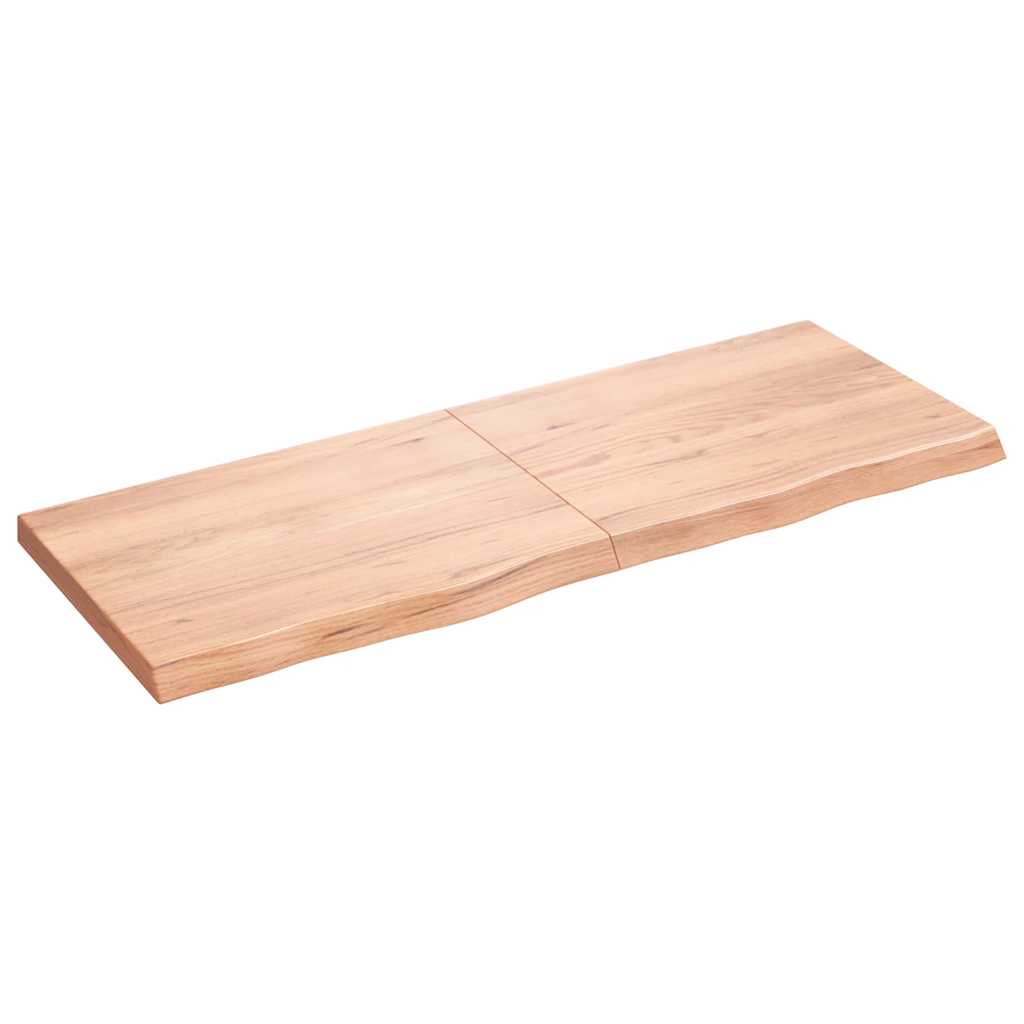 Ράφι Τοίχου Ανοιχτό Καφέ 160x60x(2-6)εκ. Επεξ. Μασίφ Ξύλο Δρυός