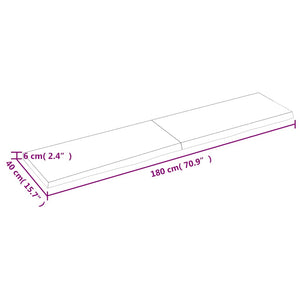 Ράφι Τοίχου Ανοιχτό Καφέ 180x40x(2-6)εκ. Επεξ. Μασίφ Ξύλο Δρυός - Pakobazaar