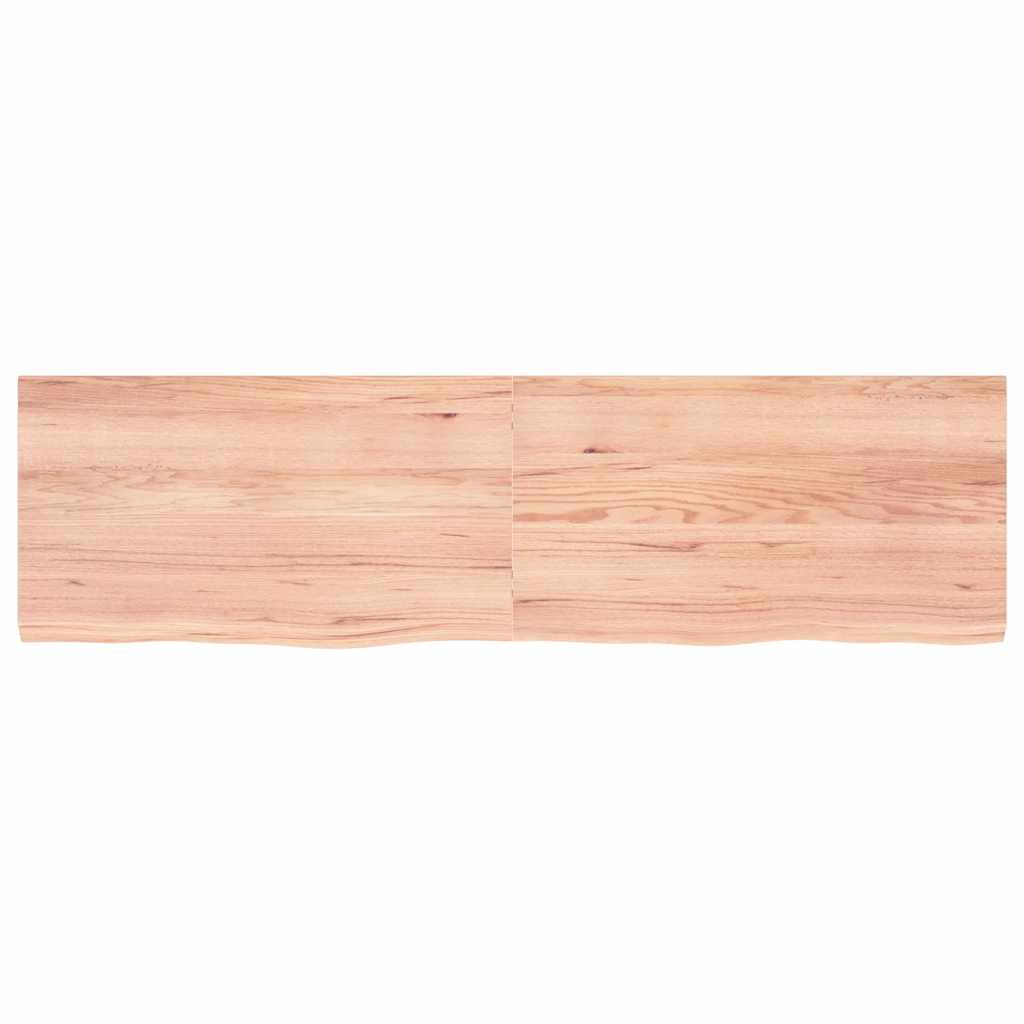 Ράφι Τοίχου Ανοιχτό Καφέ 180x50x(2-4)εκ. Επεξ. Μασίφ Ξύλο Δρυός