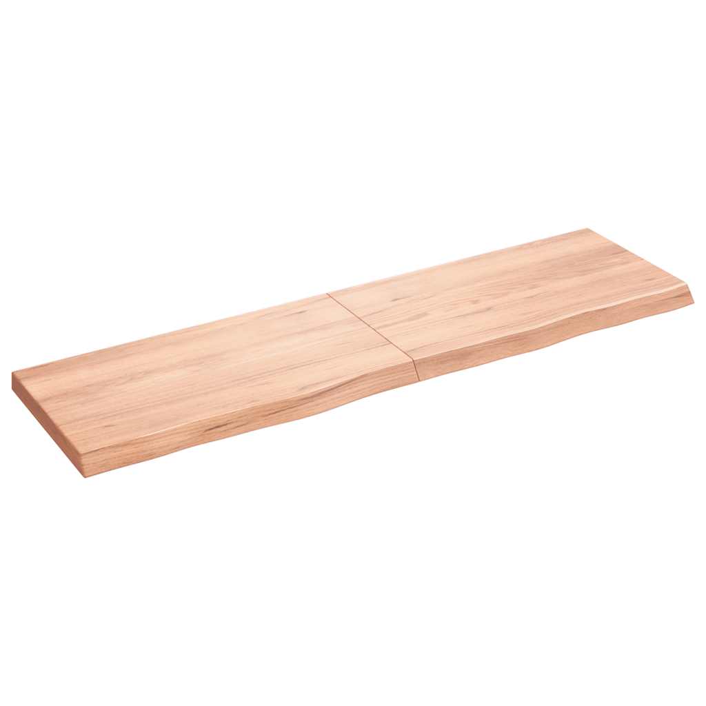 Ράφι Τοίχου Ανοιχτό Καφέ 180x50x(2-6)εκ. Επεξ. Μασίφ Ξύλο Δρυός