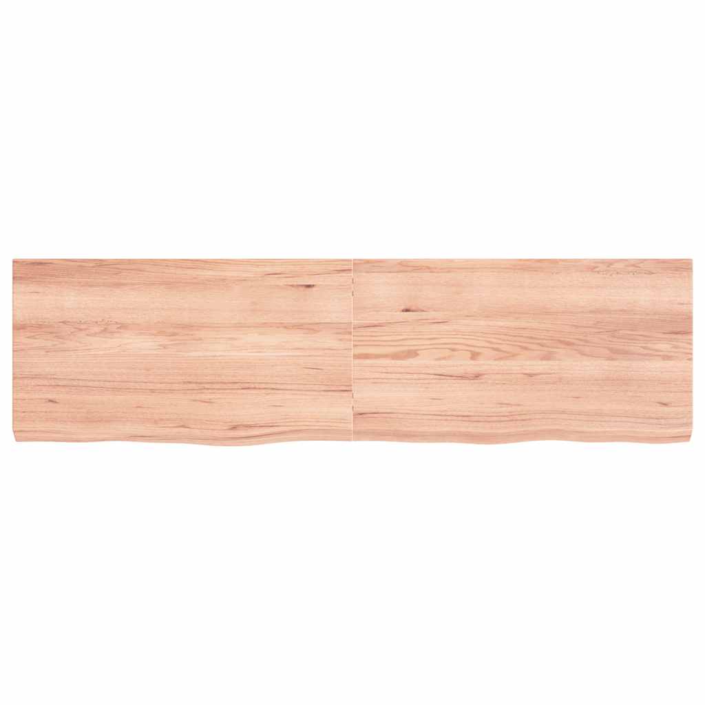 Ράφι Τοίχου Ανοιχτό Καφέ 180x50x(2-6)εκ. Επεξ. Μασίφ Ξύλο Δρυός