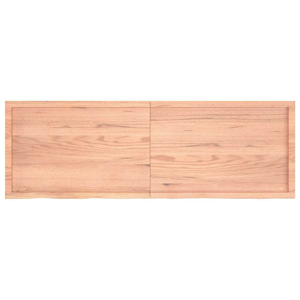 Ράφι Τοίχου Ανοιχτό Καφέ 180x60x(2-4)εκ. Επεξ. Μασίφ Ξύλο Δρυός