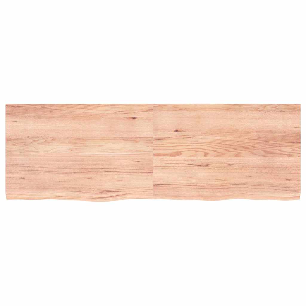 Ράφι Τοίχου Ανοιχτό Καφέ 180x60x(2-4)εκ. Επεξ. Μασίφ Ξύλο Δρυός