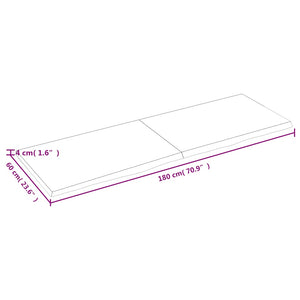 Ράφι Τοίχου Ανοιχτό Καφέ 180x60x(2-4)εκ. Επεξ. Μασίφ Ξύλο Δρυός