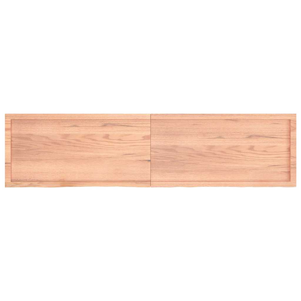 Ράφι Τοίχου Ανοιχτό Καφέ 200x50x(2-4)εκ. Επεξ. Μασίφ Ξύλο Δρυός - Pakobazaar