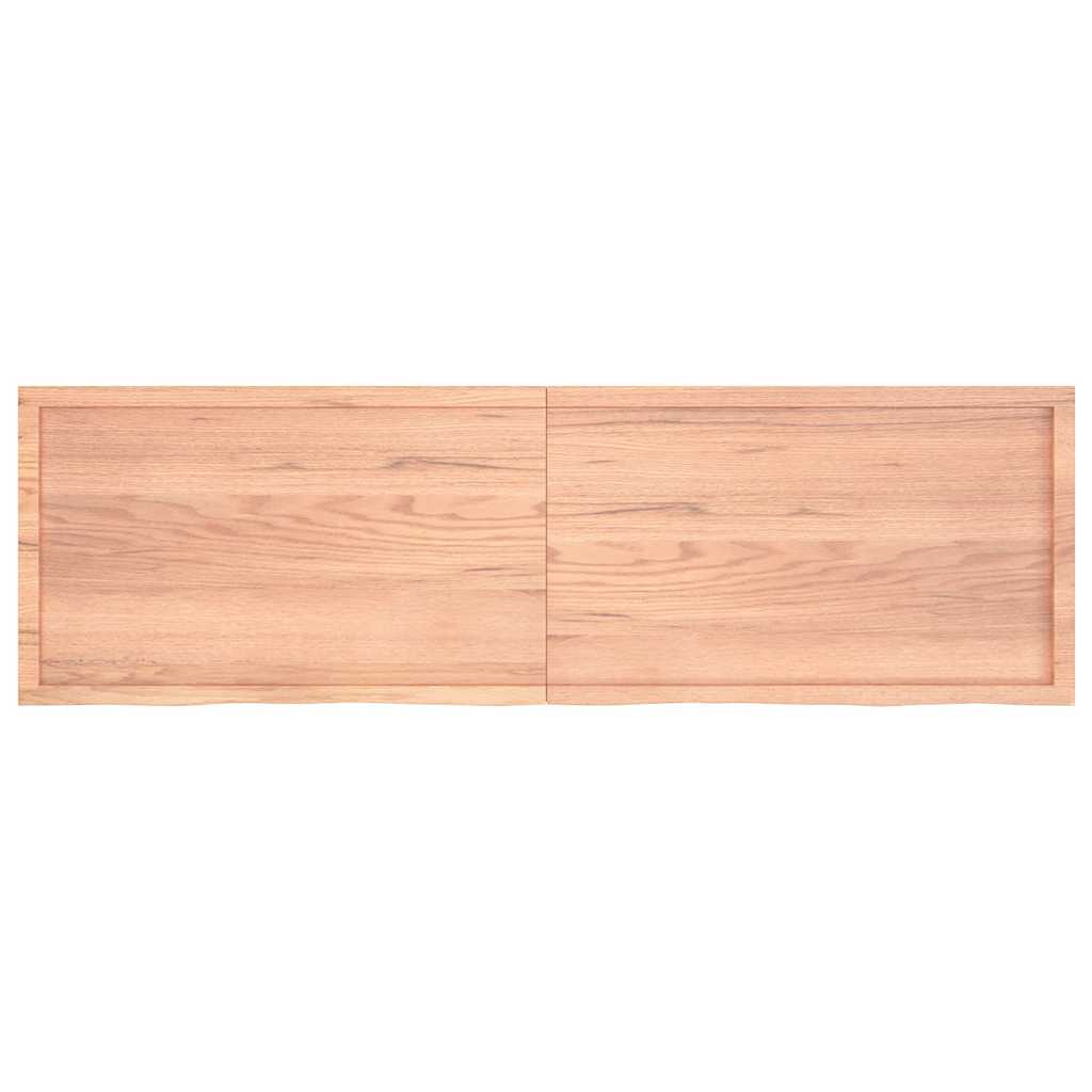 Ράφι Τοίχου Ανοιχτό Καφέ 200x60x(2-4)εκ. Επεξ. Μασίφ Ξύλο Δρυός