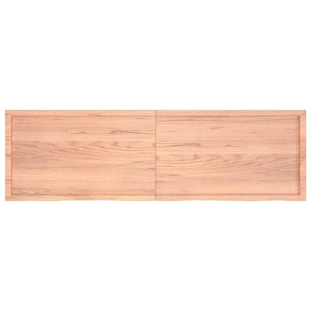 Ράφι Τοίχου Ανοιχτό Καφέ 200x60x(2-6)εκ. Επεξ. Μασίφ Ξύλο Δρυός - Pakobazaar