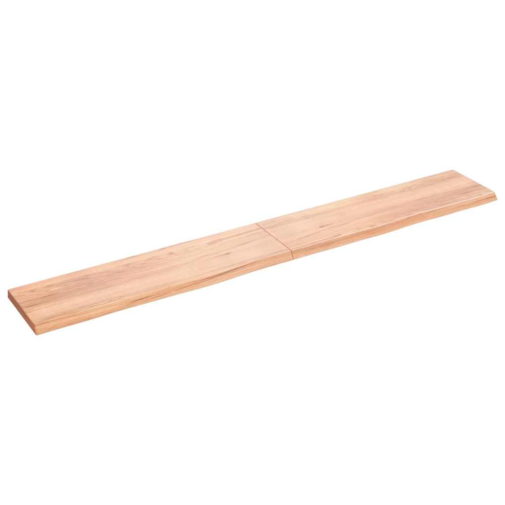 Ράφι Τοίχου Ανοιχτό Καφέ 220x30x(2-4)εκ. Επεξ. Μασίφ Ξύλο Δρυός