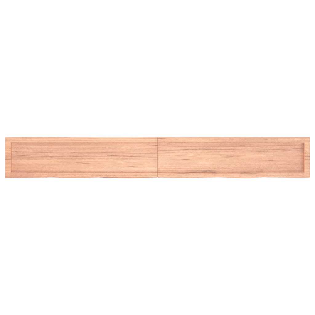Ράφι Τοίχου Ανοιχτό Καφέ 220x30x(2-4)εκ. Επεξ. Μασίφ Ξύλο Δρυός