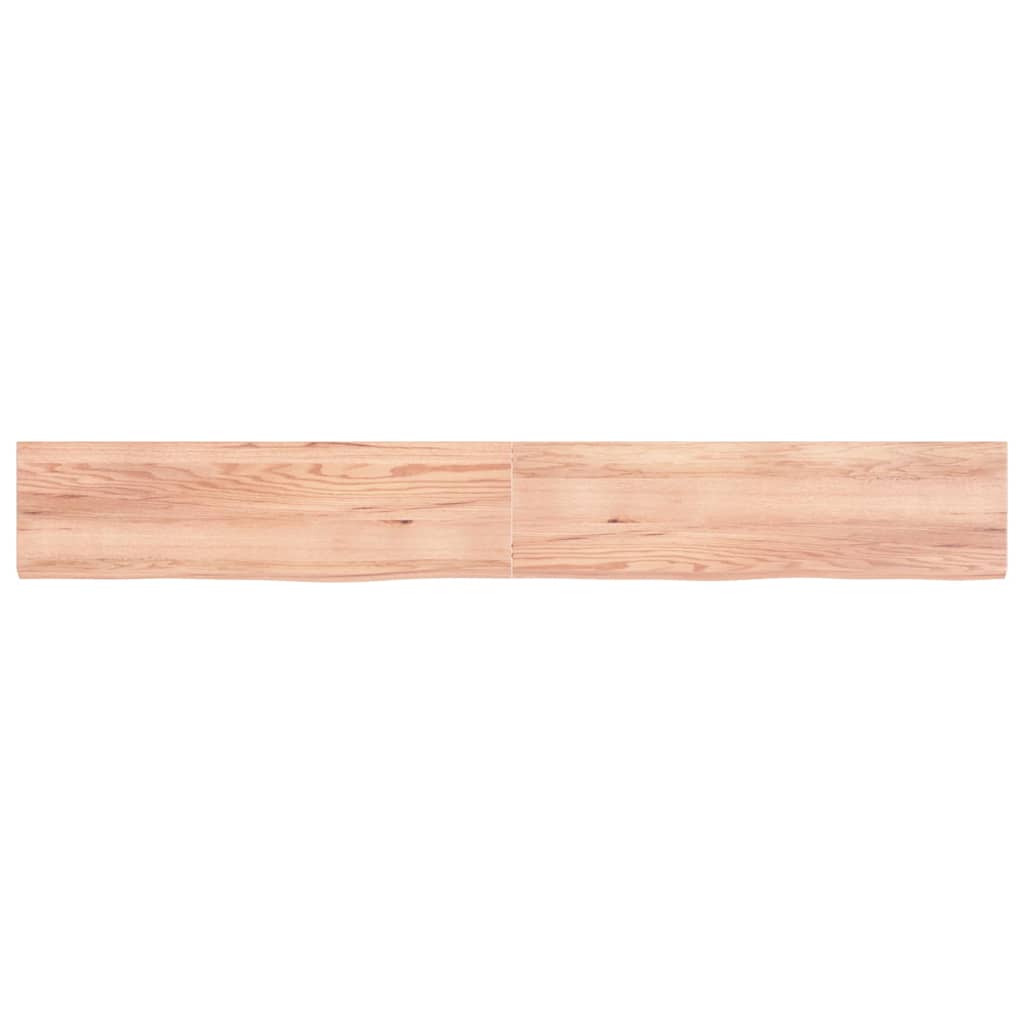 Ράφι Τοίχου Ανοιχτό Καφέ 220x30x(2-4)εκ. Επεξ. Μασίφ Ξύλο Δρυός