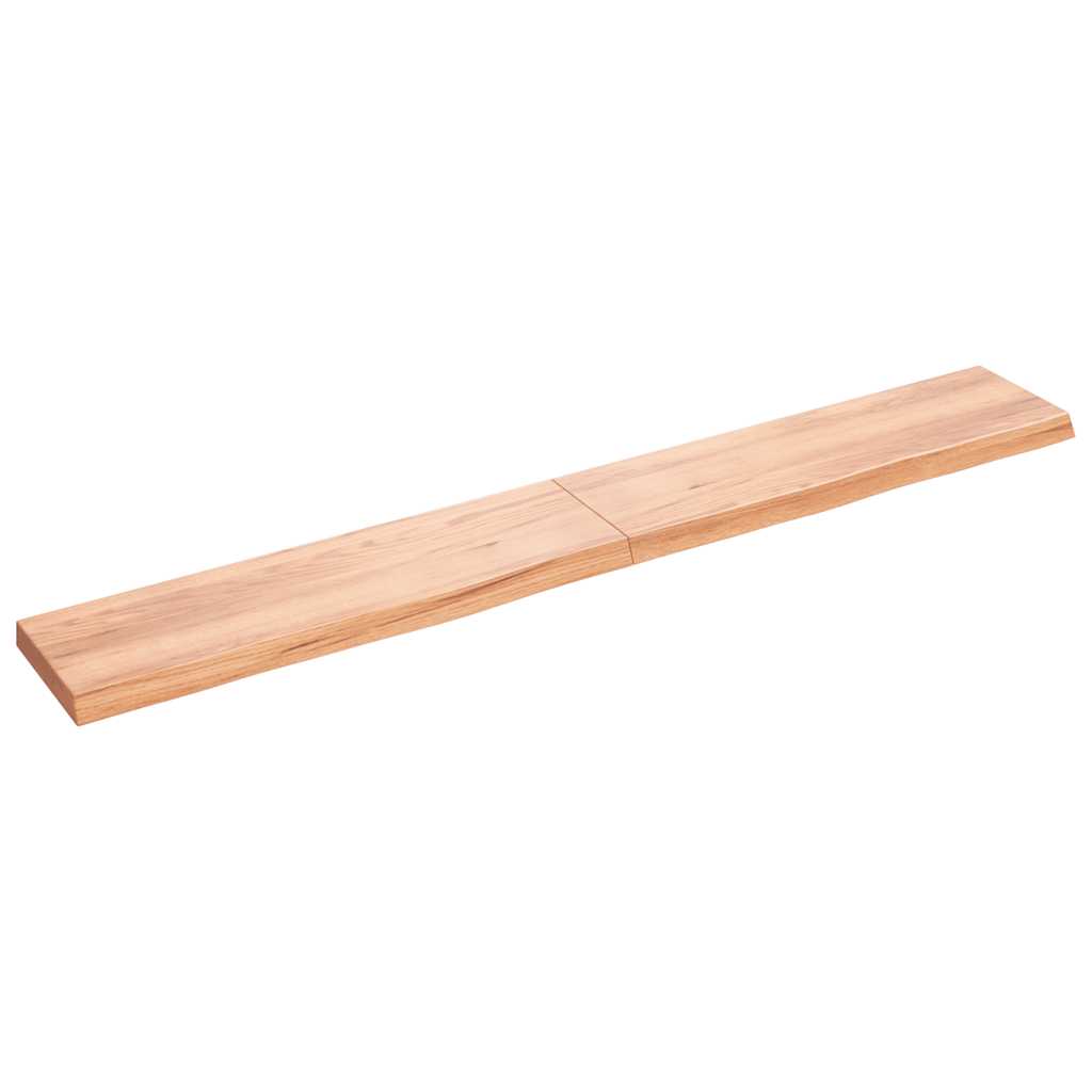 Ράφι Τοίχου Ανοιχτό Καφέ 220x30x(2-6)εκ. Επεξ. Μασίφ Ξύλο Δρυός