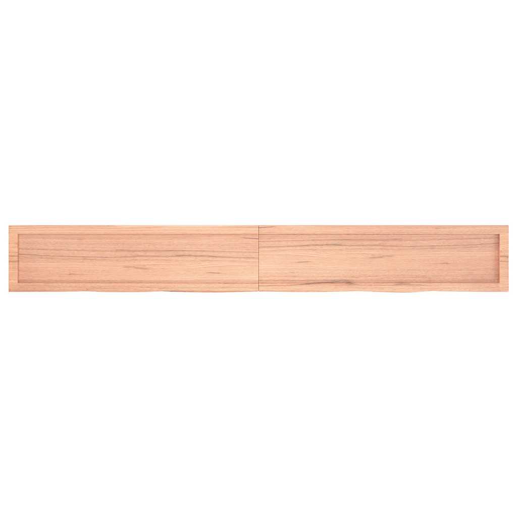 Ράφι Τοίχου Ανοιχτό Καφέ 220x30x(2-6)εκ. Επεξ. Μασίφ Ξύλο Δρυός