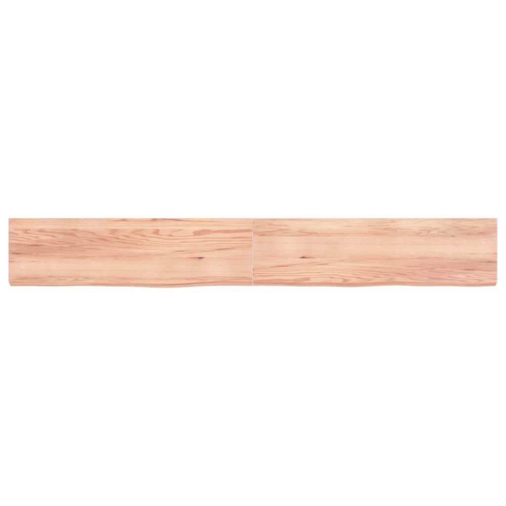 Ράφι Τοίχου Ανοιχτό Καφέ 220x30x(2-6)εκ. Επεξ. Μασίφ Ξύλο Δρυός