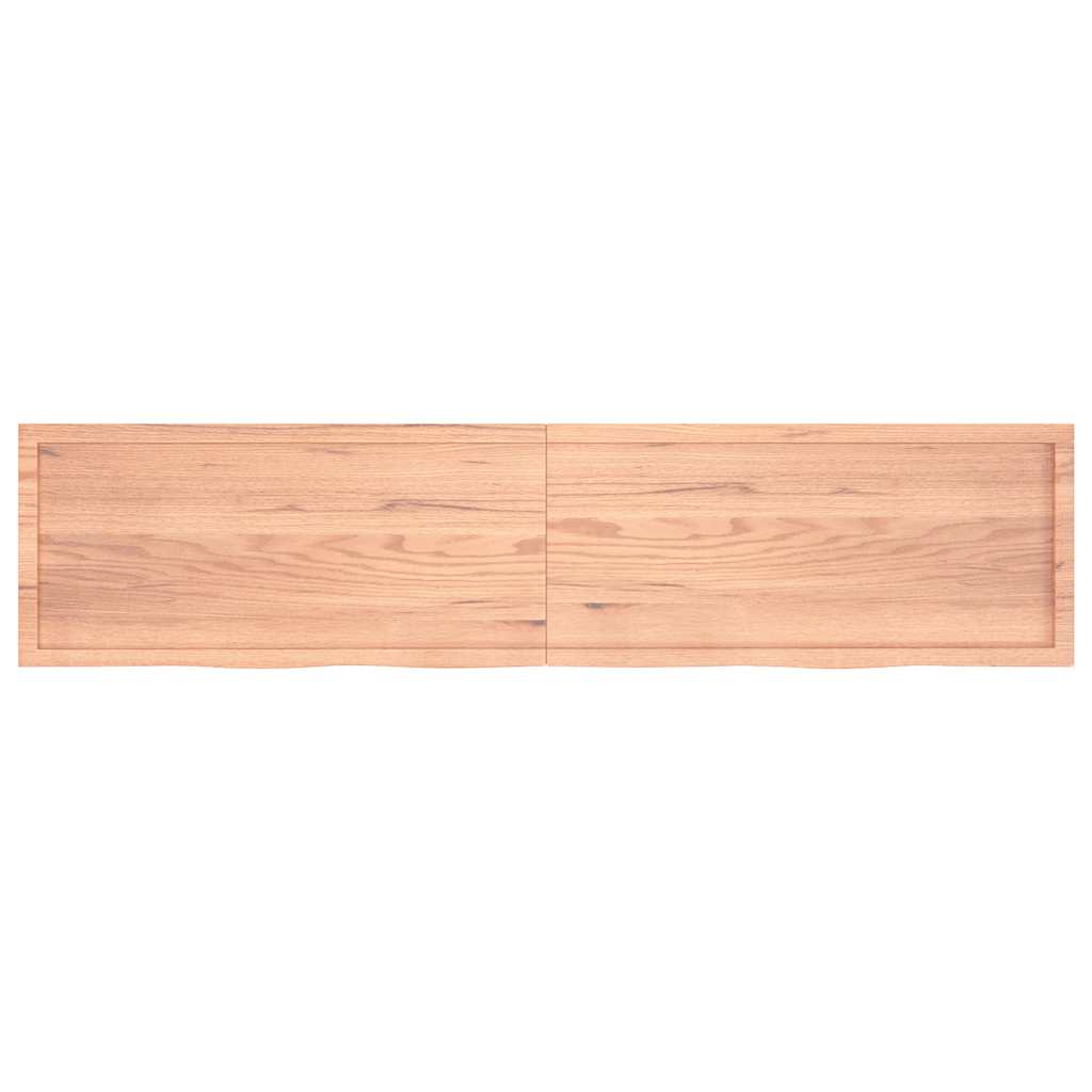 Ράφι Τοίχου Ανοιχτό Καφέ 220x50x(2-6)εκ. Επεξ. Μασίφ Ξύλο Δρυός