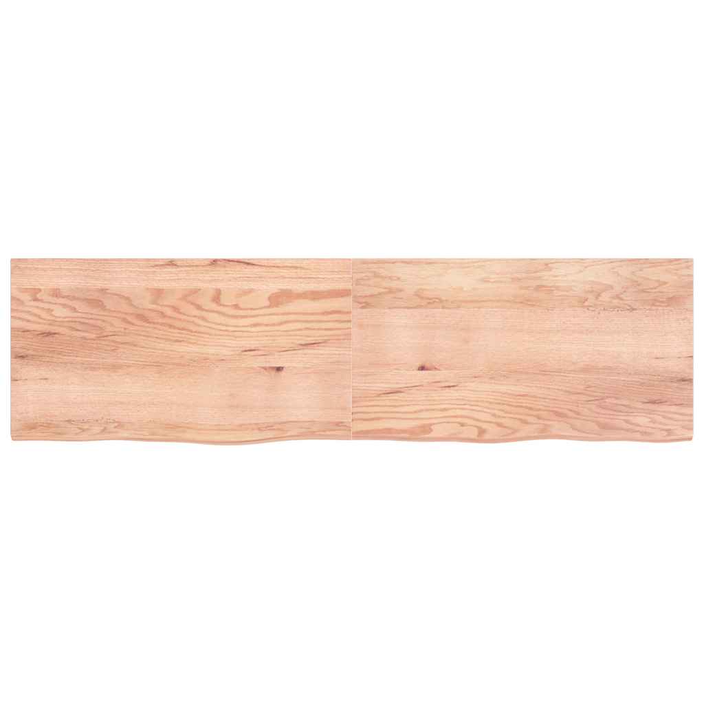 Ράφι Τοίχου Ανοιχτό Καφέ 220x60x(2-4)εκ. Επεξ. Μασίφ Ξύλο Δρυός