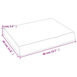 Ράφι Τοίχου Σκούρο Καφέ 40x30x(2-6) εκ. Επεξ. Μασίφ Ξύλο Δρυός