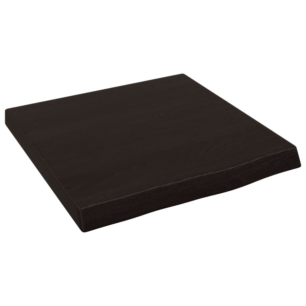 Ράφι Τοίχου Σκούρο Καφέ 40x40x(2-4) εκ. Επεξ. Μασίφ Ξύλο Δρυός