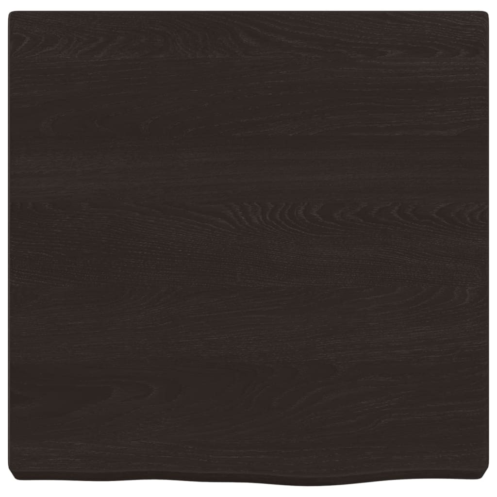 Ράφι Τοίχου Σκούρο Καφέ 40x40x(2-4) εκ. Επεξ. Μασίφ Ξύλο Δρυός