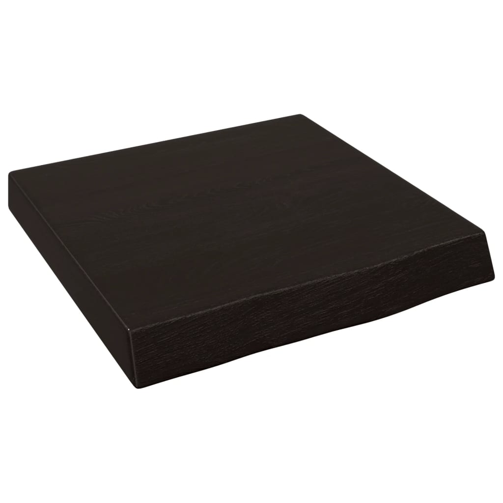 Ράφι Τοίχου Σκούρο Καφέ 40x40x(2-6) εκ. Επεξ. Μασίφ Ξύλο Δρυός