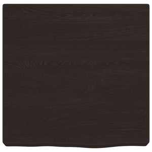 Ράφι Τοίχου Σκούρο Καφέ 40x40x(2-6) εκ. Επεξ. Μασίφ Ξύλο Δρυός