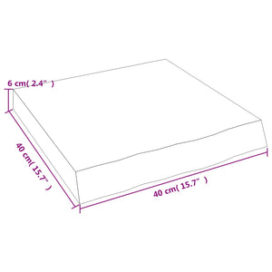 Ράφι Τοίχου Σκούρο Καφέ 40x40x(2-6) εκ. Επεξ. Μασίφ Ξύλο Δρυός